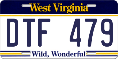 WV license plate DTF479