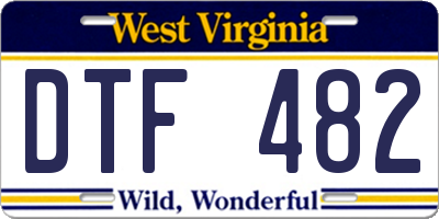 WV license plate DTF482