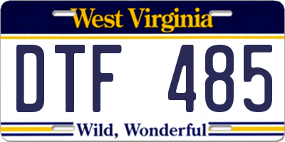 WV license plate DTF485