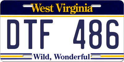 WV license plate DTF486