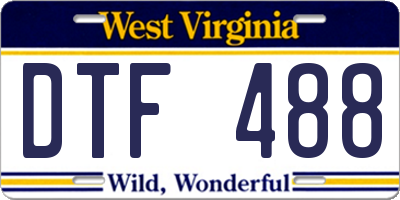 WV license plate DTF488