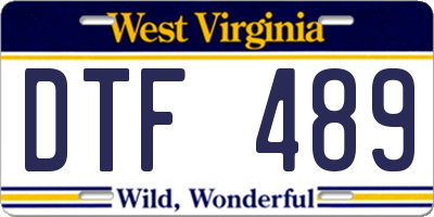 WV license plate DTF489
