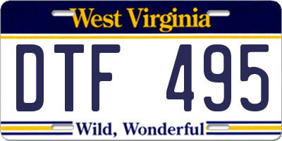 WV license plate DTF495