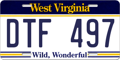 WV license plate DTF497