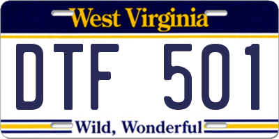WV license plate DTF501
