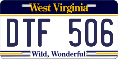 WV license plate DTF506