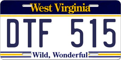 WV license plate DTF515