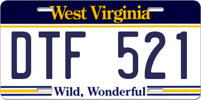WV license plate DTF521