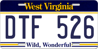 WV license plate DTF526