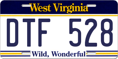 WV license plate DTF528