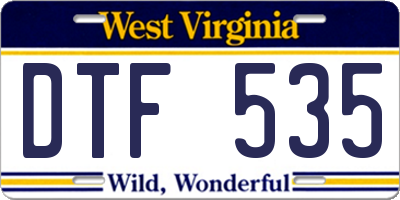 WV license plate DTF535