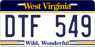 WV license plate DTF549