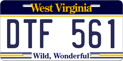 WV license plate DTF561