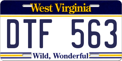 WV license plate DTF563