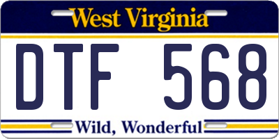 WV license plate DTF568