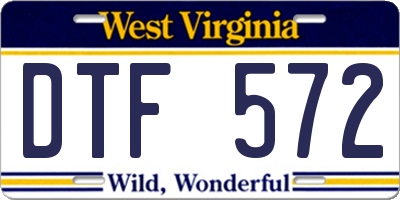 WV license plate DTF572