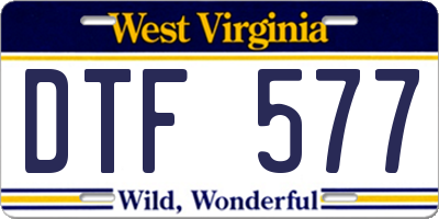 WV license plate DTF577