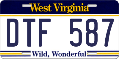 WV license plate DTF587