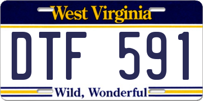 WV license plate DTF591