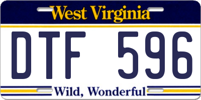 WV license plate DTF596
