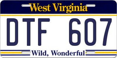 WV license plate DTF607