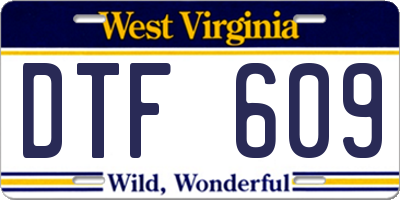 WV license plate DTF609