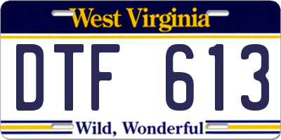 WV license plate DTF613