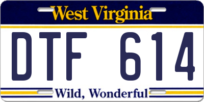 WV license plate DTF614