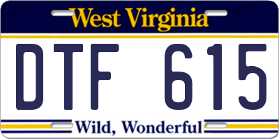 WV license plate DTF615