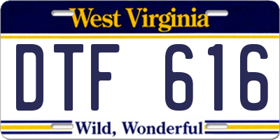 WV license plate DTF616