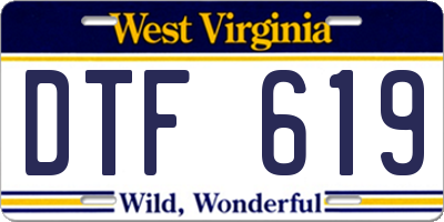 WV license plate DTF619