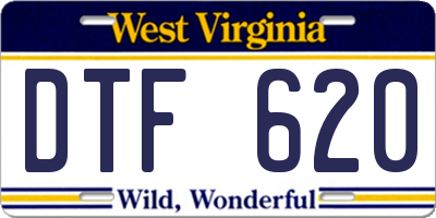 WV license plate DTF620