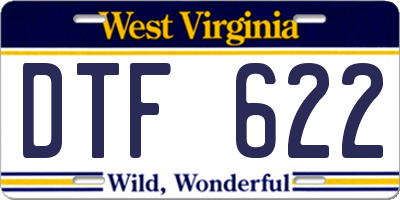 WV license plate DTF622