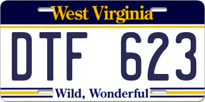 WV license plate DTF623