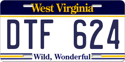 WV license plate DTF624