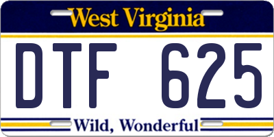 WV license plate DTF625