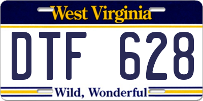 WV license plate DTF628