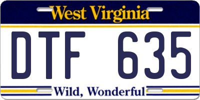 WV license plate DTF635