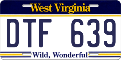 WV license plate DTF639