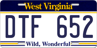 WV license plate DTF652