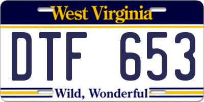 WV license plate DTF653