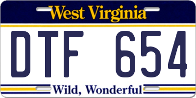 WV license plate DTF654