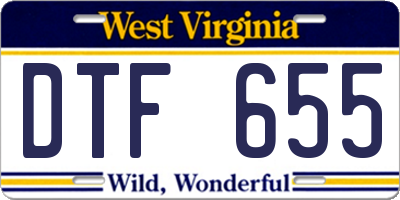 WV license plate DTF655