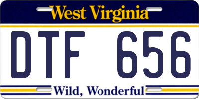 WV license plate DTF656