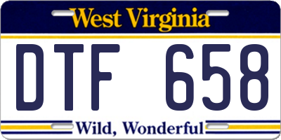 WV license plate DTF658