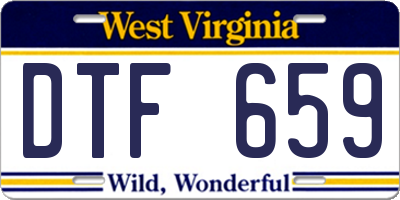 WV license plate DTF659