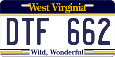 WV license plate DTF662