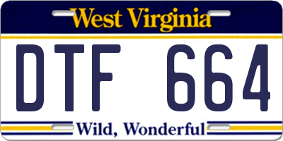 WV license plate DTF664