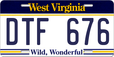 WV license plate DTF676