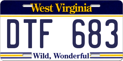 WV license plate DTF683